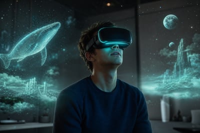 Virtual Reality Headset on Face
