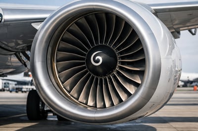 helice motor of a big commercial plane High quality image