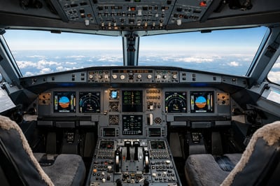 high quality image from inside the cockpit of a commercial plane-1